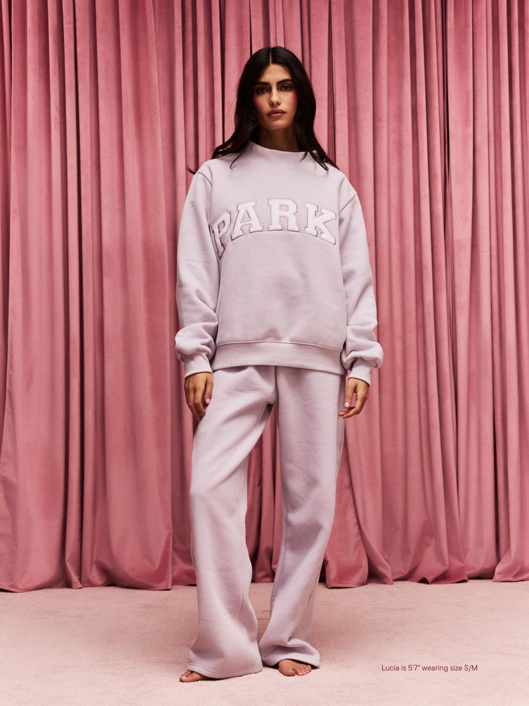 Valentine's Varsity Mockneck - Lavender + White