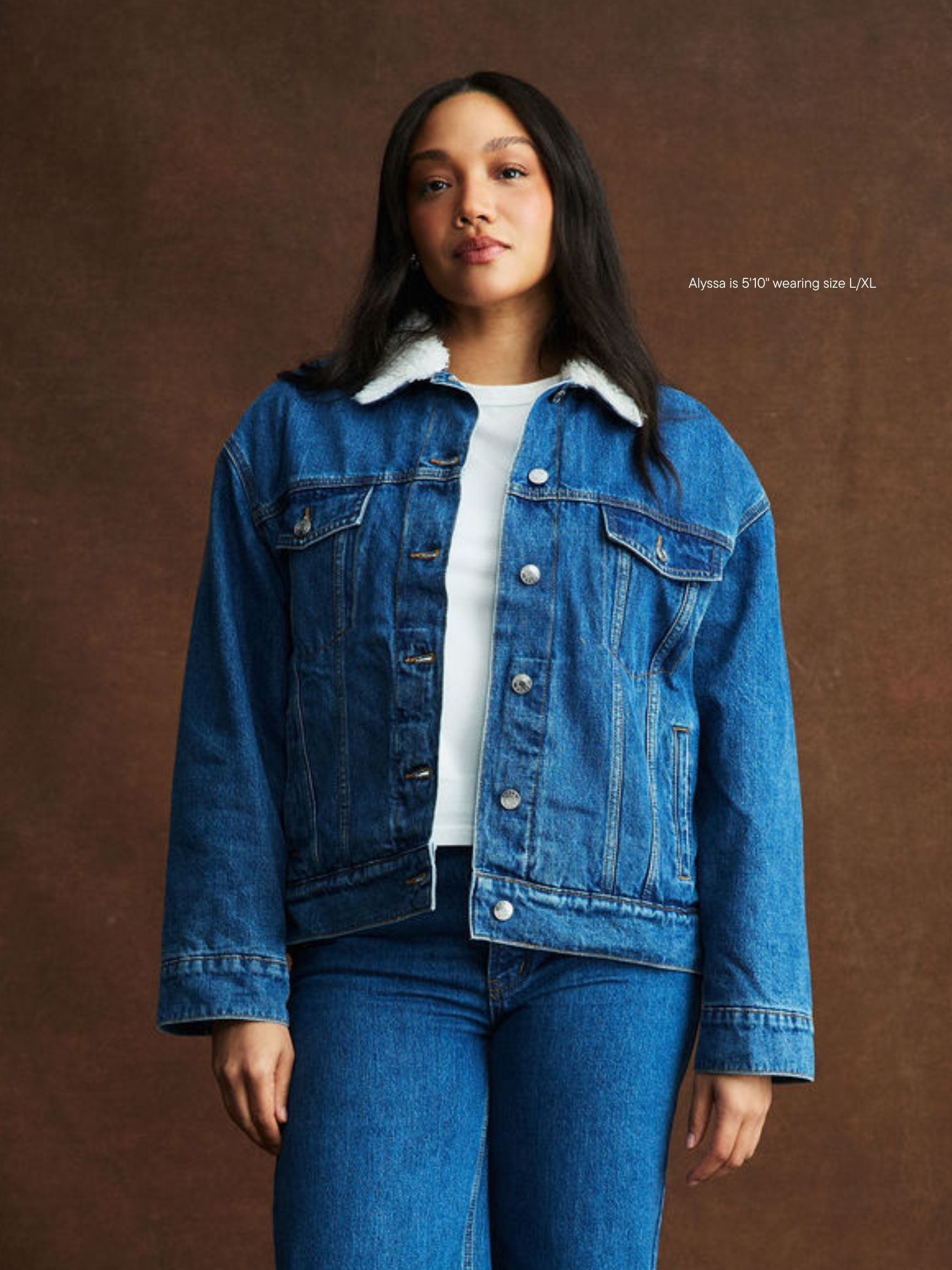 Oversized Sherpa Lined Denim Jacket