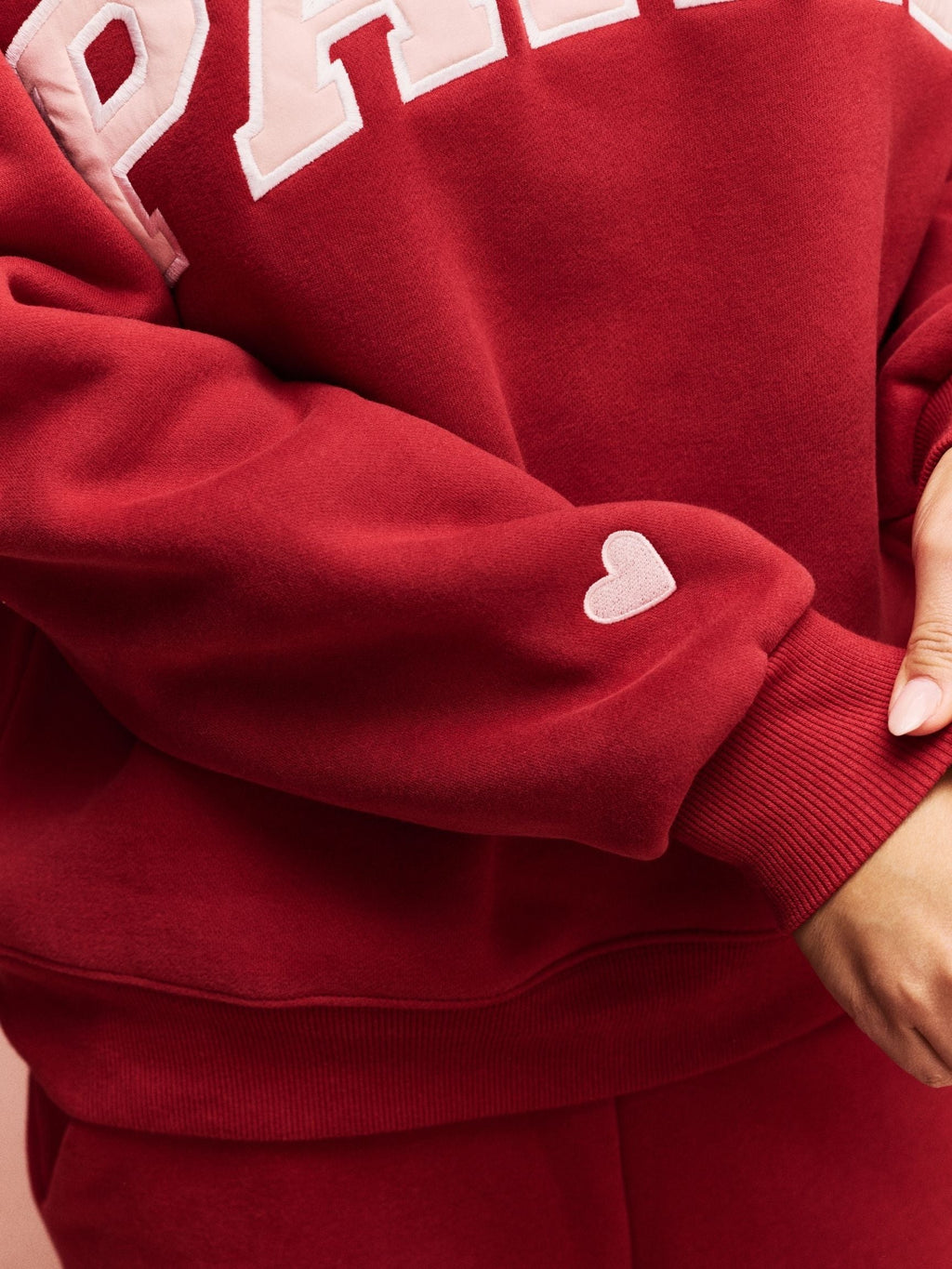 Preorder Valentine's Varsity Mockneck - Crimson + Peony