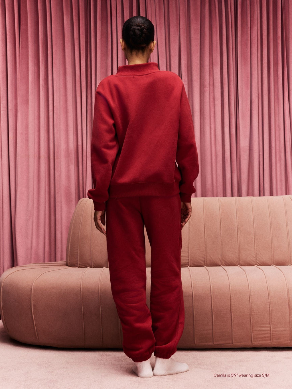 Preorder Valentine's Varsity Mockneck - Crimson + Peony