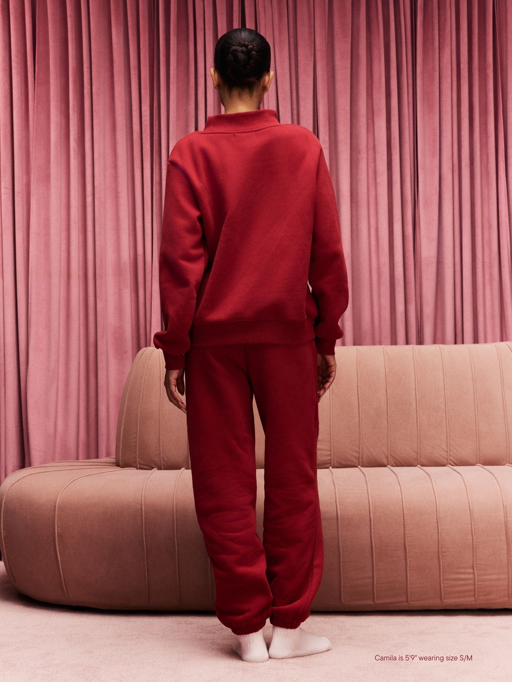 Preorder Valentine's Varsity Mockneck - Crimson + Peony