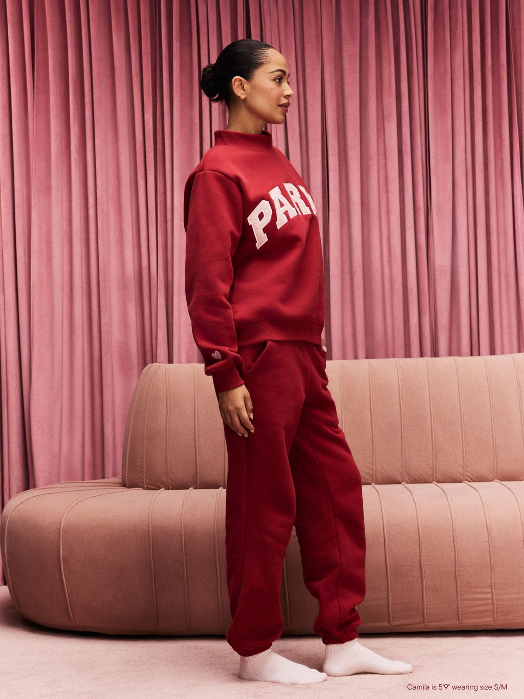 Preorder Valentine's Varsity Mockneck - Crimson + Peony