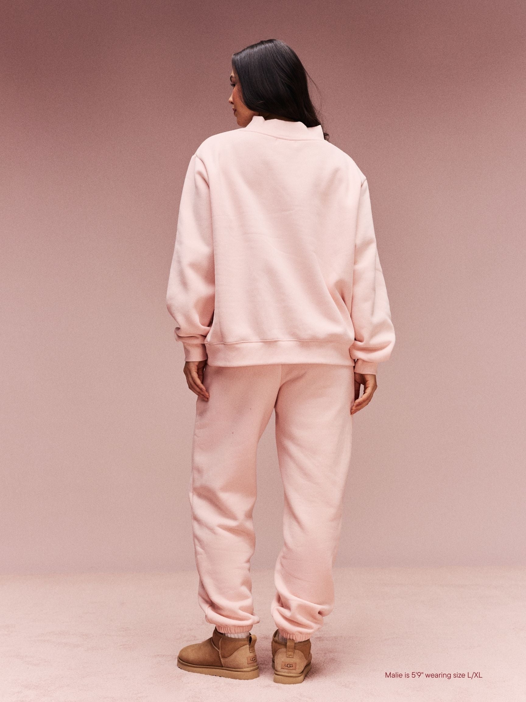 Valentine's Varsity Mockneck - Peony + Crimson