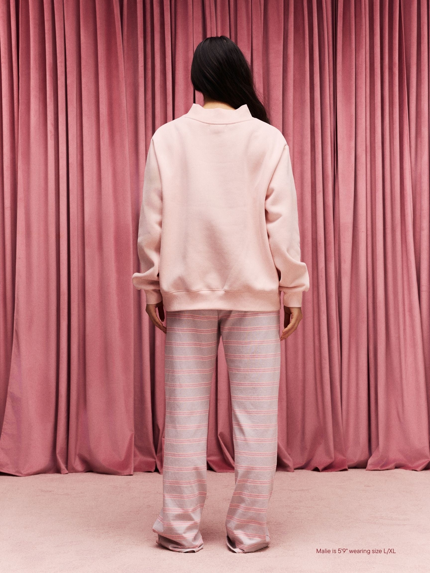 Heart Varsity Mockneck - Peony + Denim