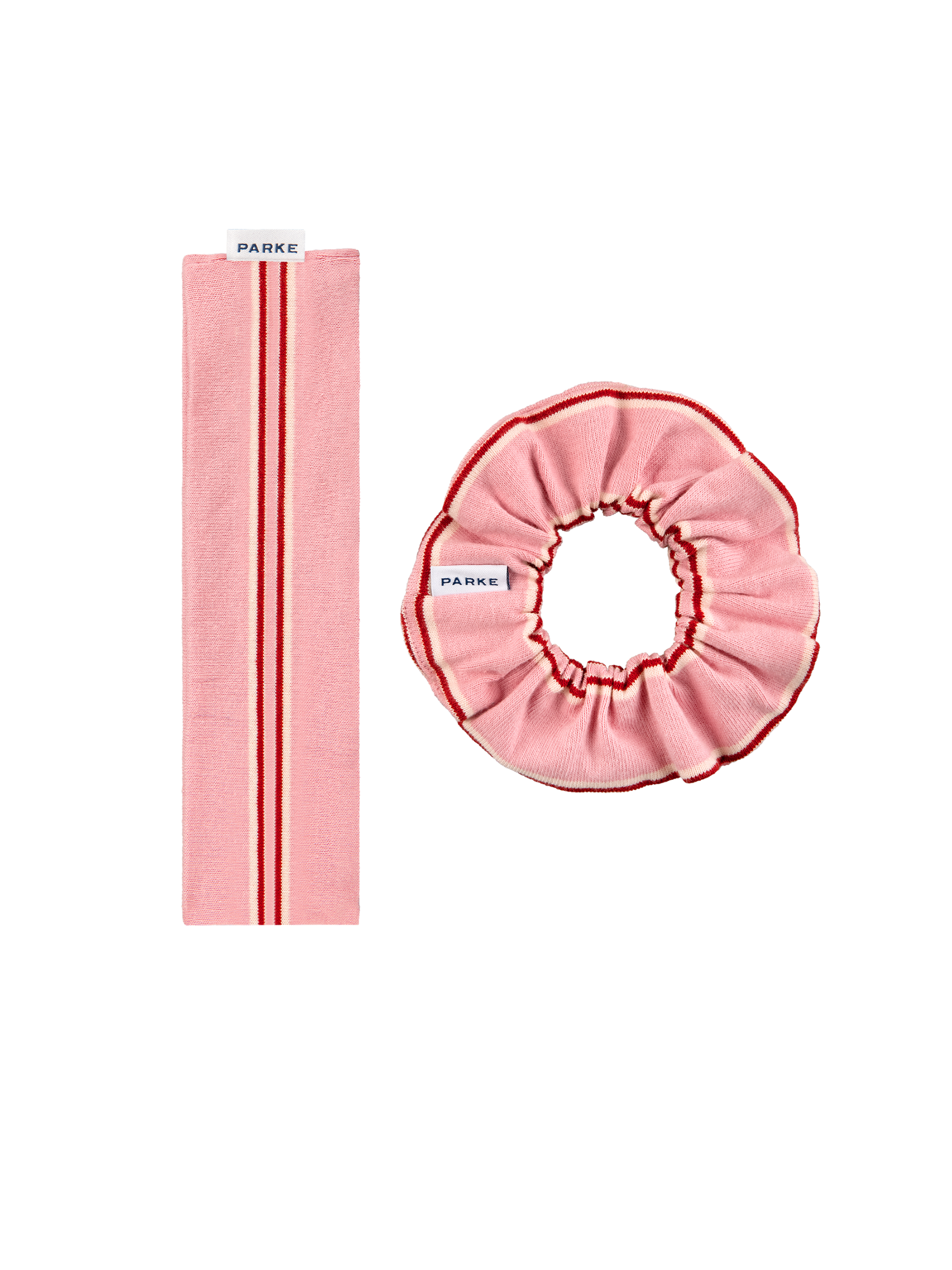 Valentine's Striped Headband/Scrunchie Set -blush