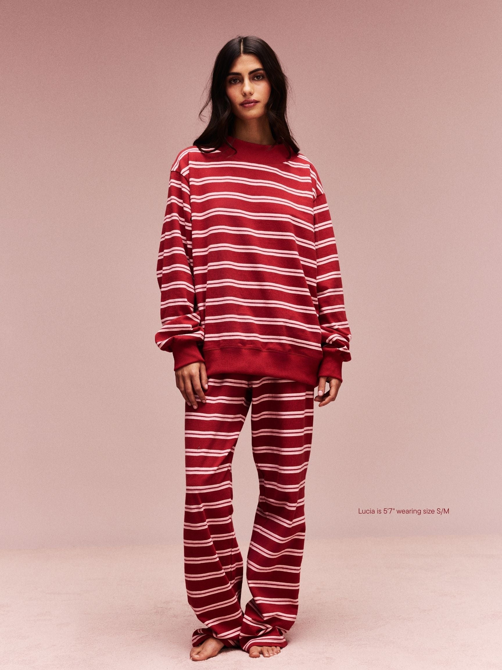 Striped Mockneck Pullover - Amour Stripe