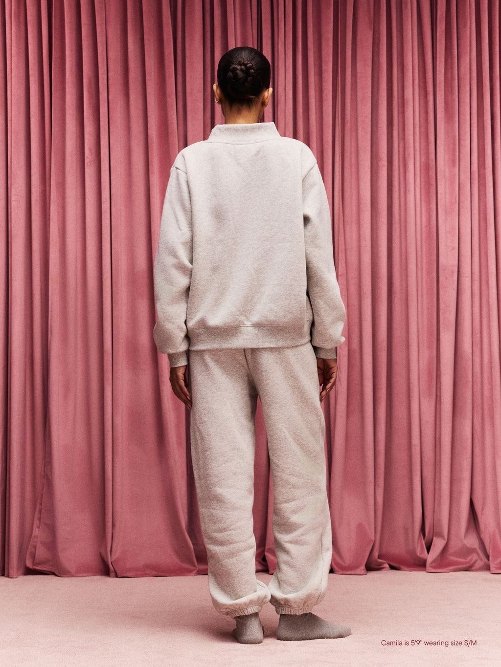 Valentine's Varsity Mockneck - Classic Grey + Crimson