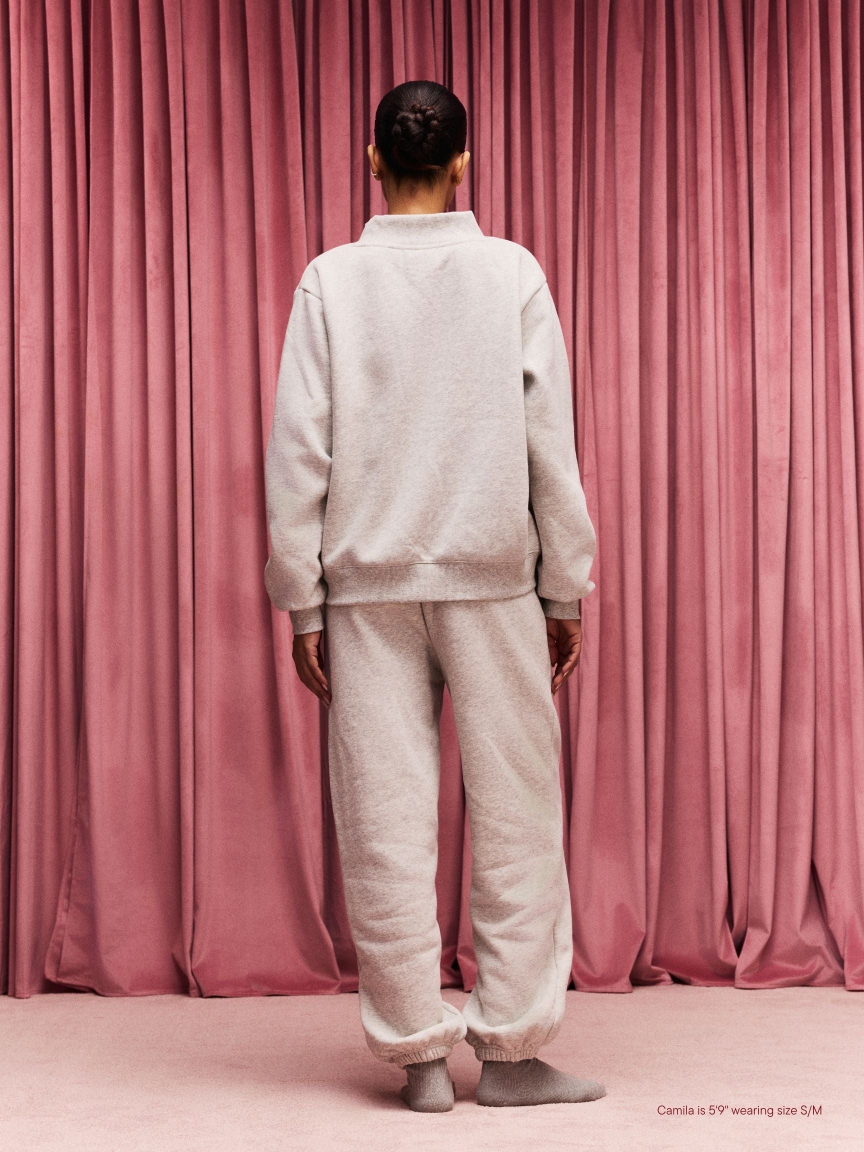 Valentine's Varsity Mockneck - Classic Grey + Crimson