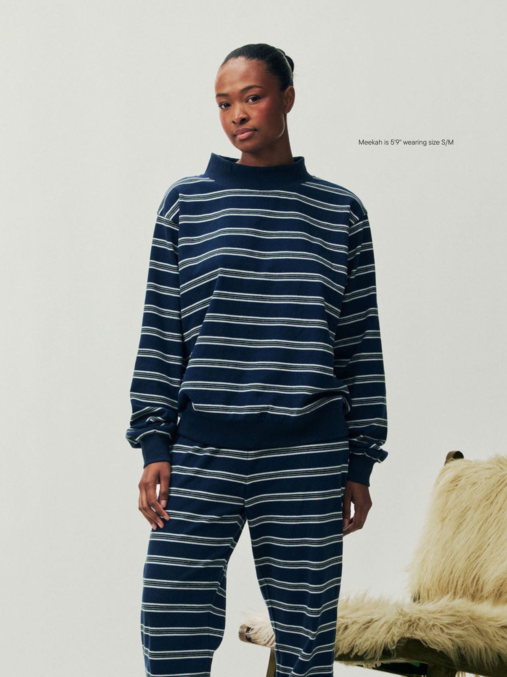 Holiday Striped Mockneck Pullover