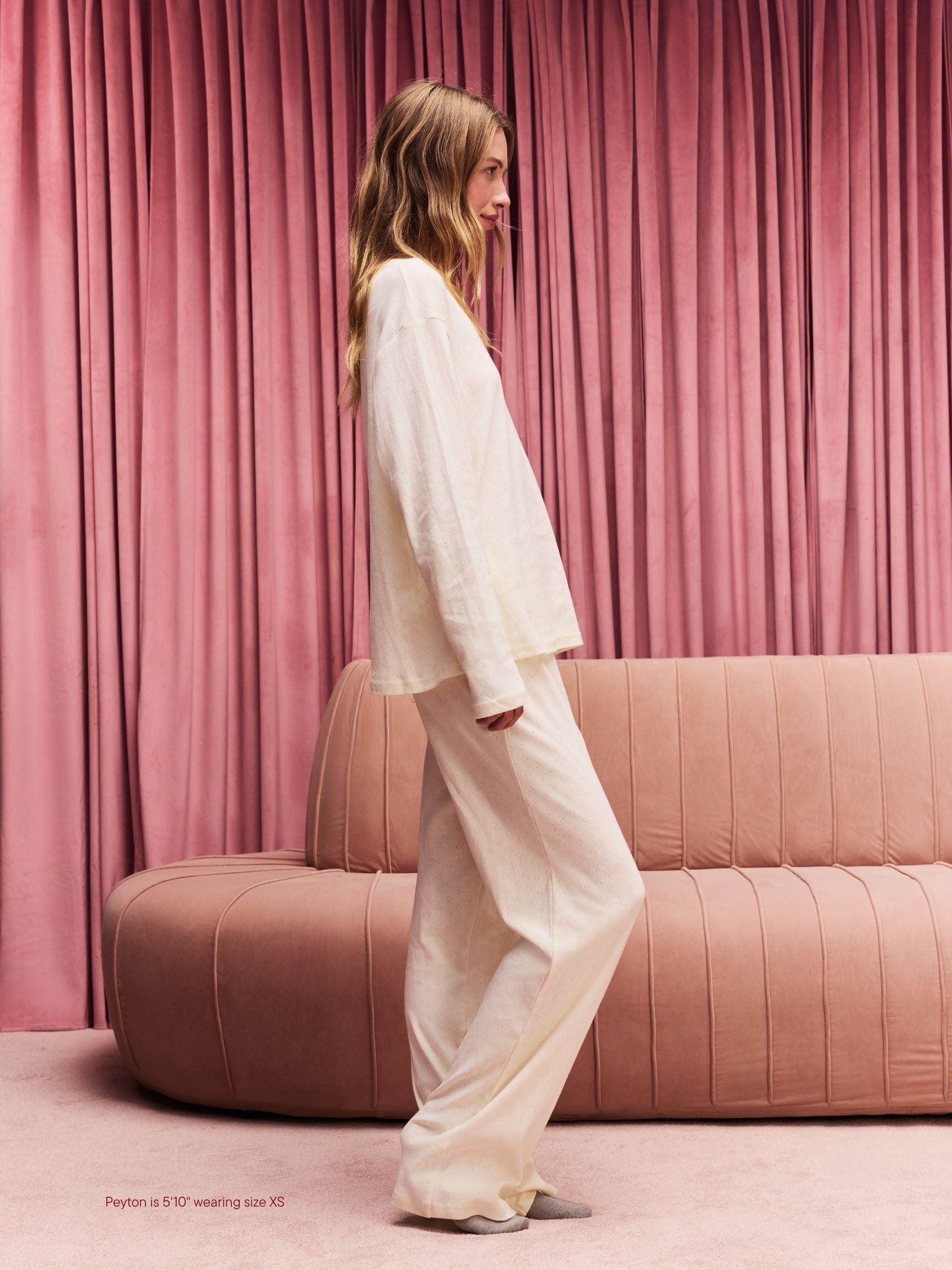 Heart Pointelle Long Sleeve - Cream