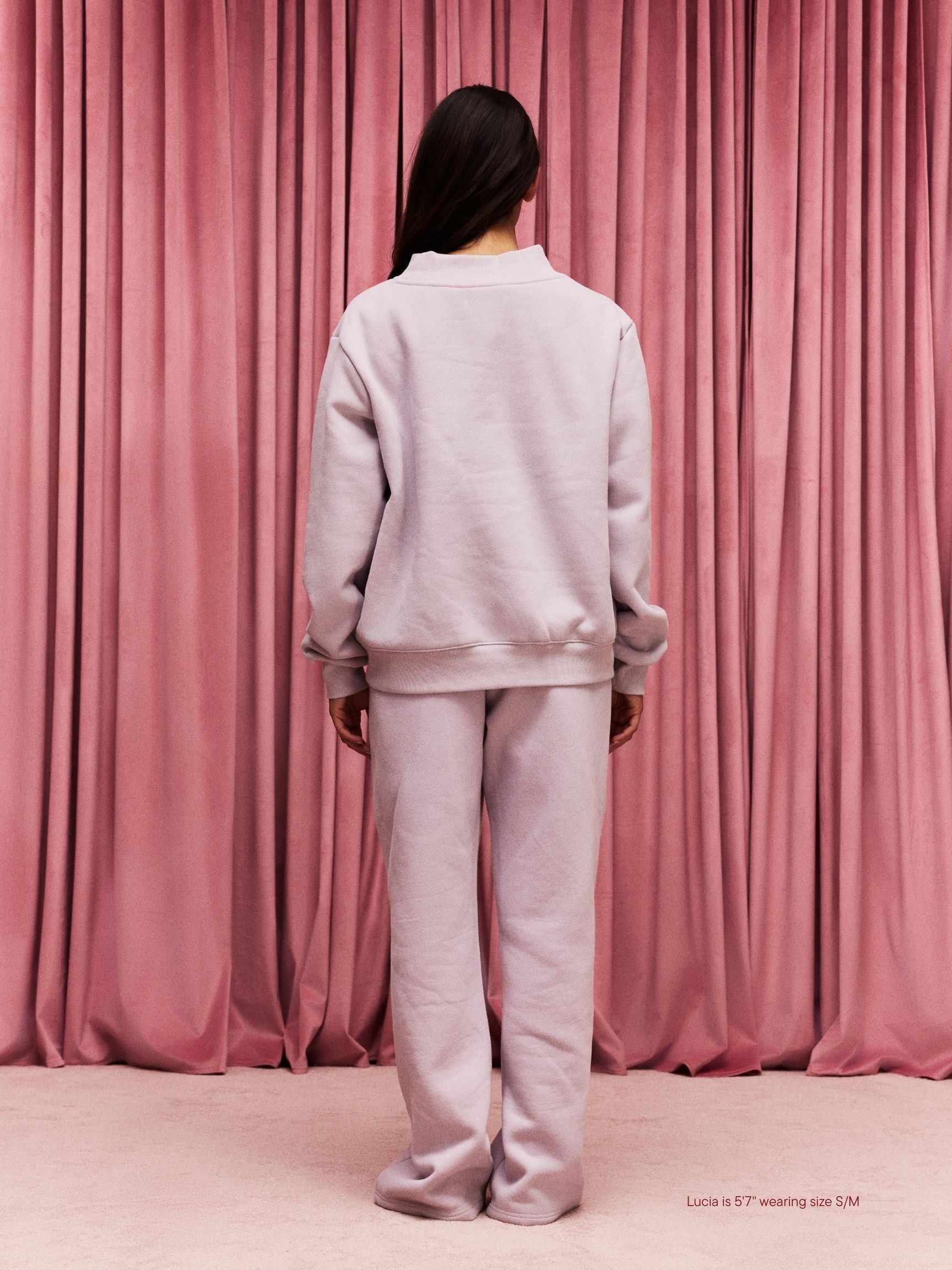 Valentine's Varsity Mockneck - Lavender + White