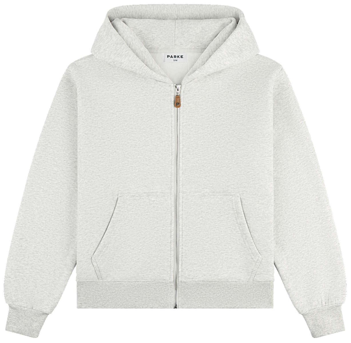 classic zip up hoodie flat lay-classic grey