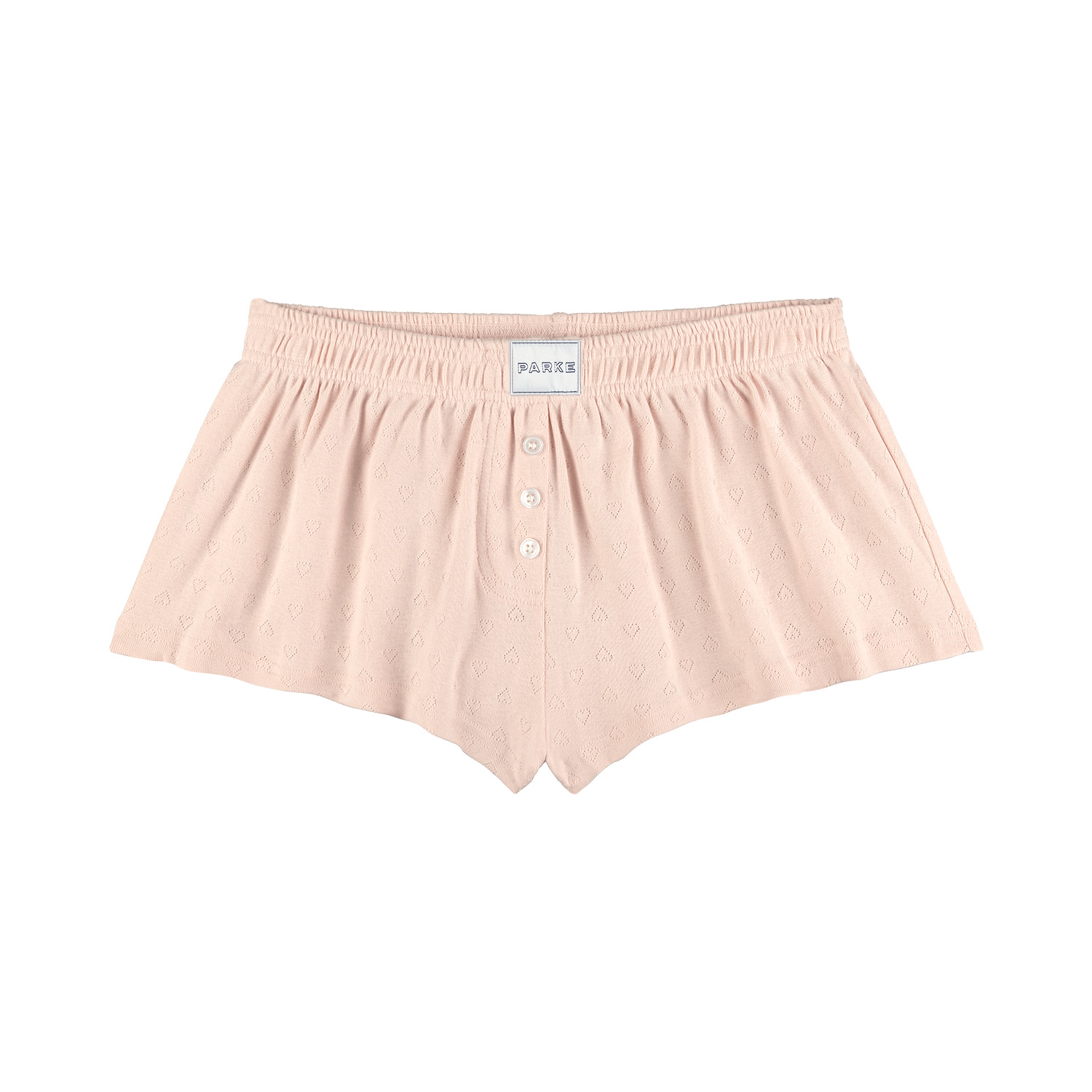 Heart Pointelle Boxer Shorts -peony