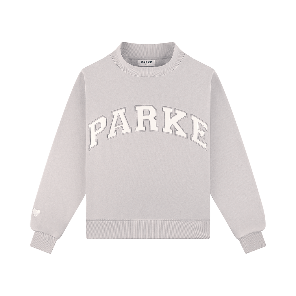 Valentine's Varsity Mockneck -lavender + white