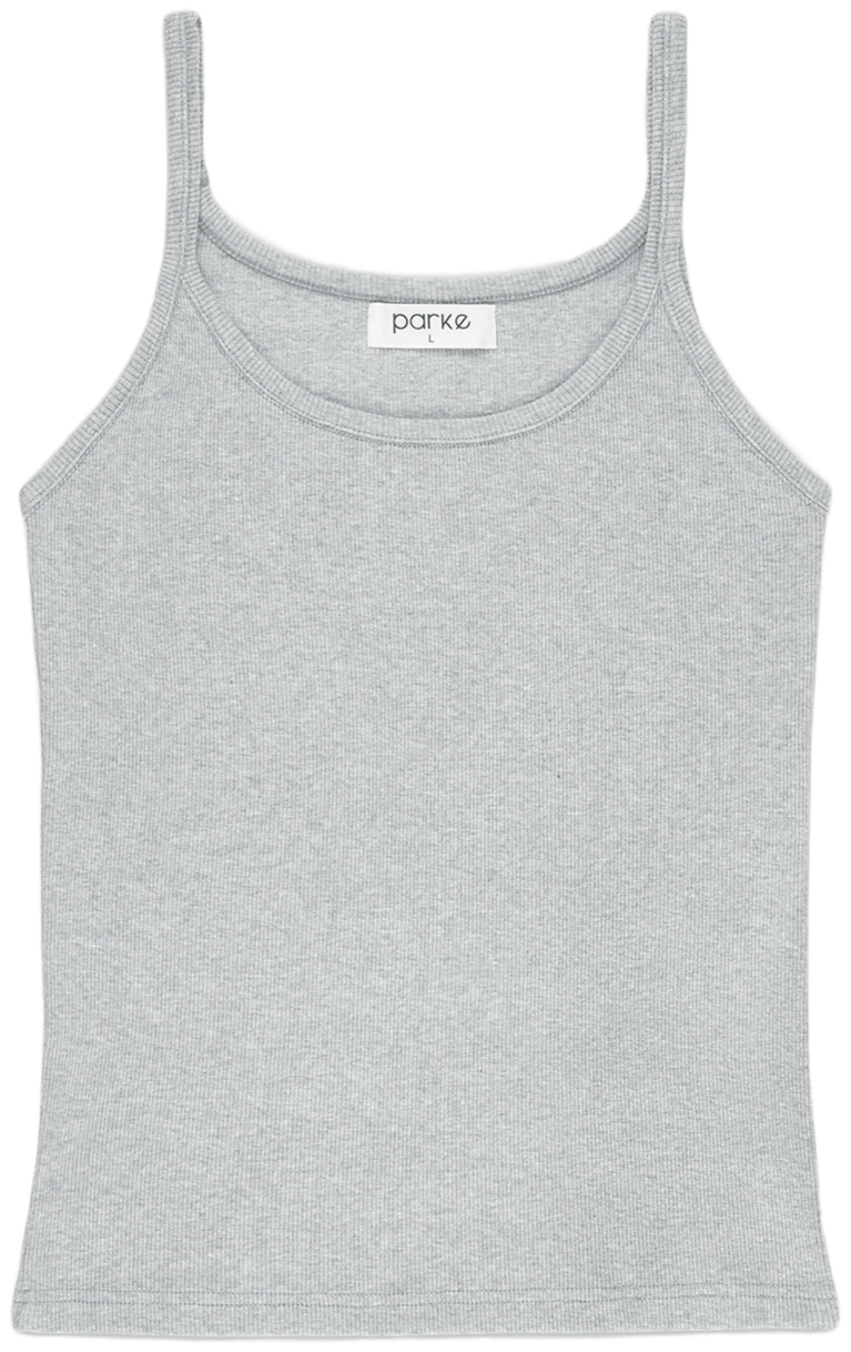 thin strap tank flat lay - grey 