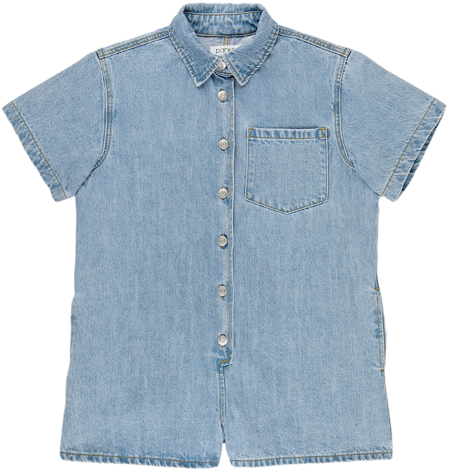 Short Sleeve Denim Romper