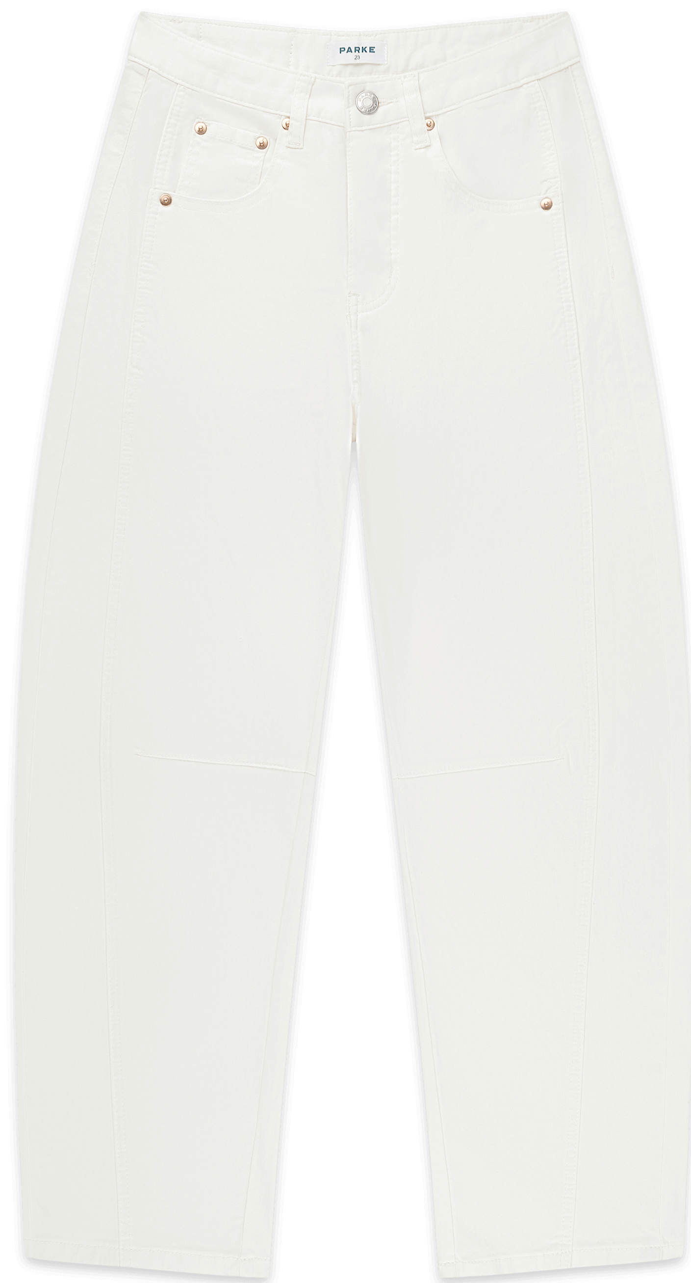 cotton twill horseshoe pants -white