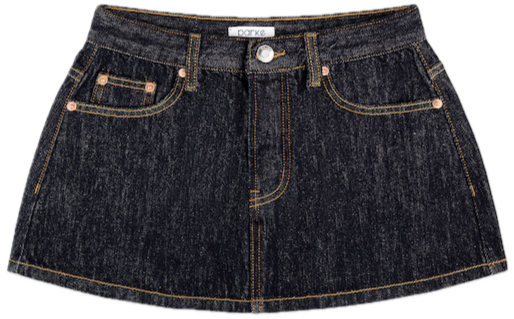 denim mini skirt -dark wash