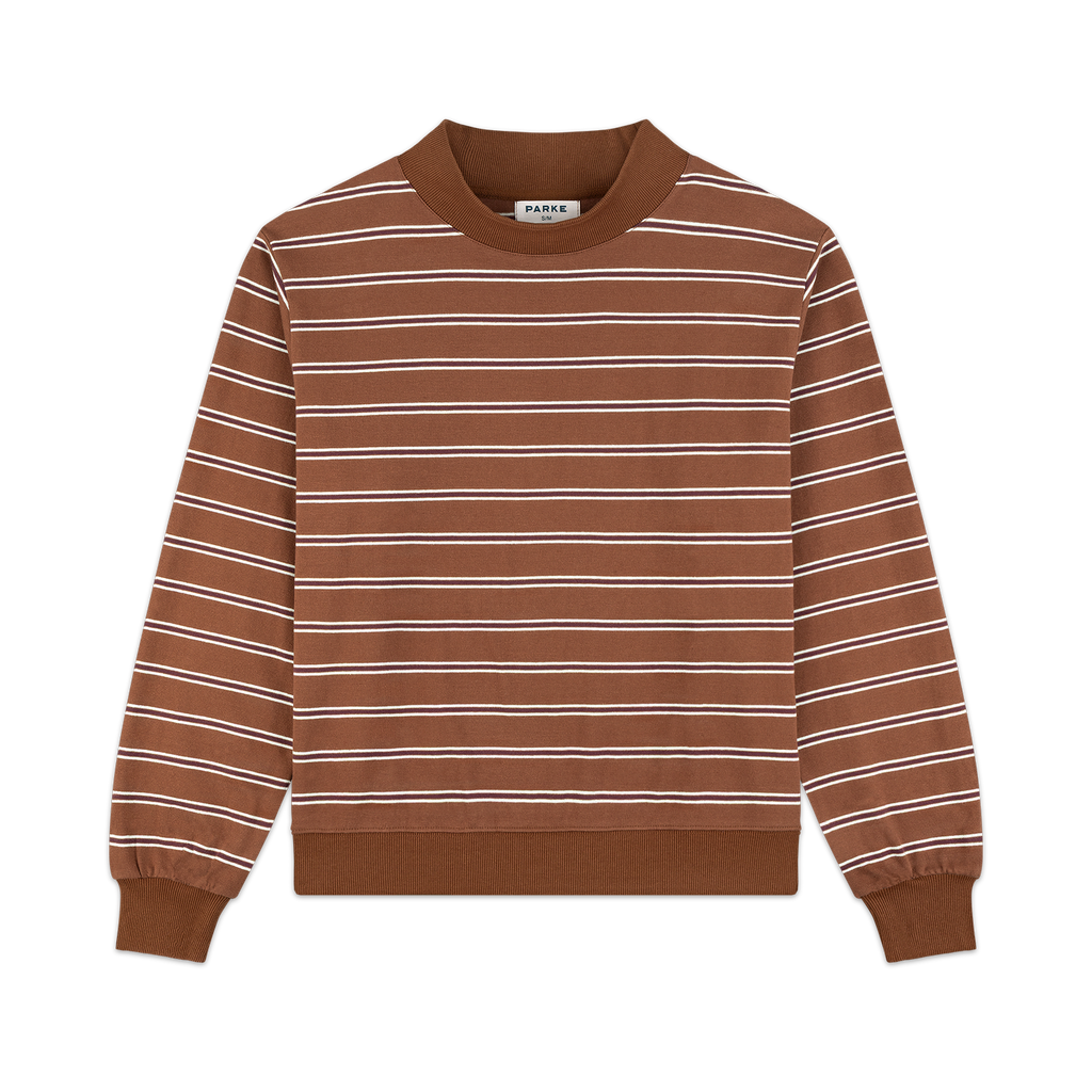 Striped Mockneck Pullover -tonal stripe